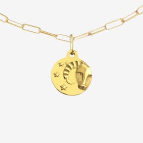 Aries Zodiac Medallion Necklace - Gold