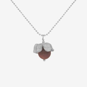 Hazelnut Necklack With Brown Stone - Silver