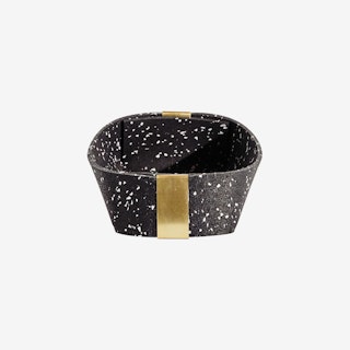 Basket - Speckled Black - Brass & Rubber