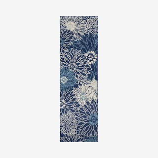 Passion Runner Rug - Navy - Floral