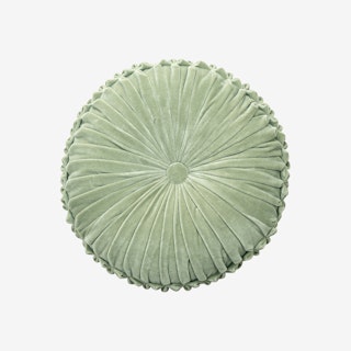 Round Velvet Handmade Pillow Cover - Pistachio Green