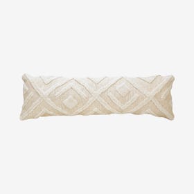 Snow Tufted Lumbar Pillow Cover - Off White