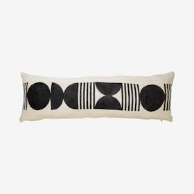 Noir Celestial Lumbar Pillow Cover - Black & White
