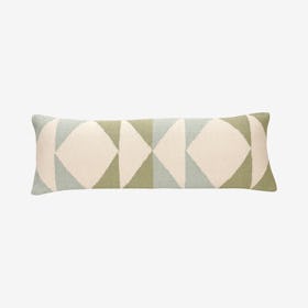 Handmade Diamond Lumbar Pillow - Sage