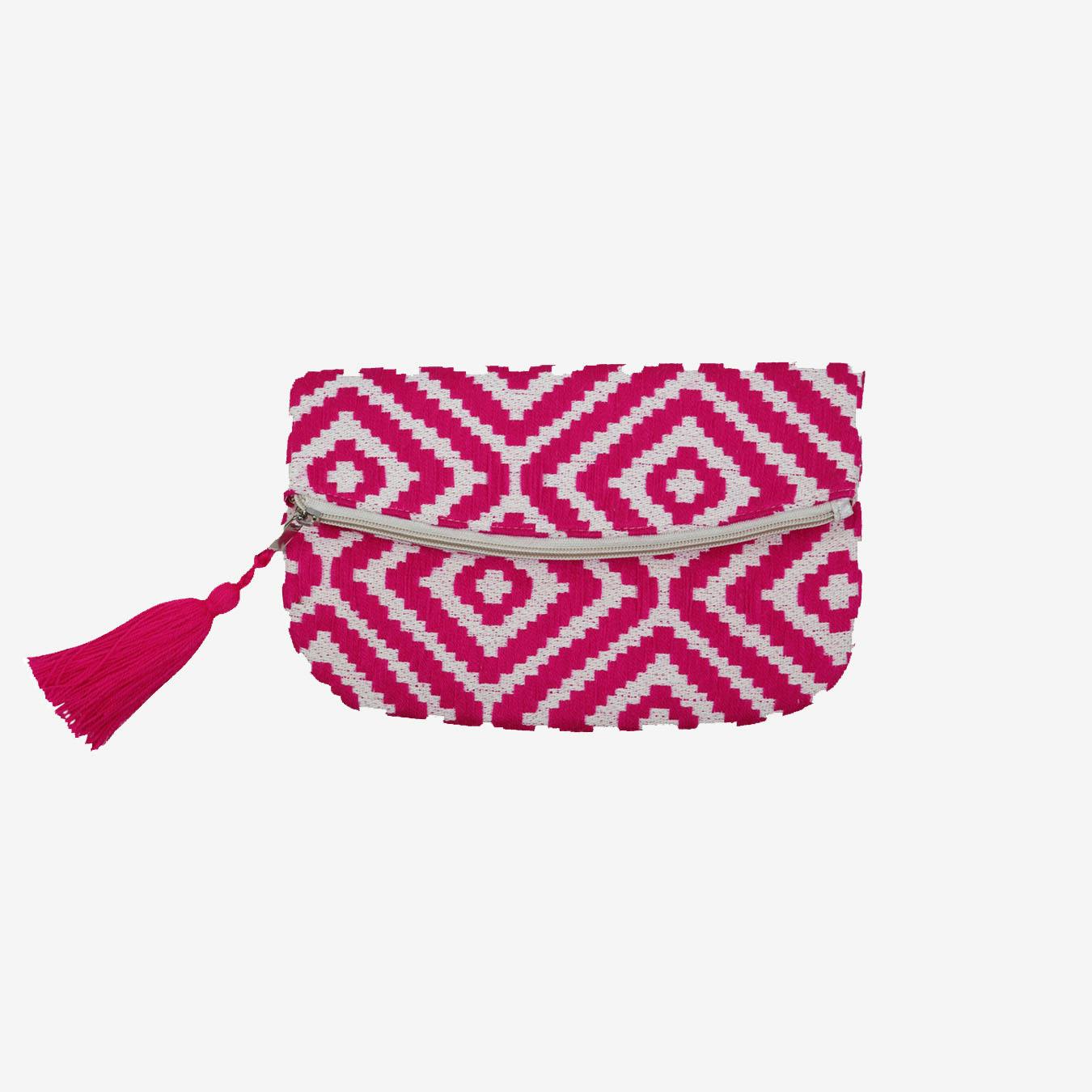 deep pink clutch bag