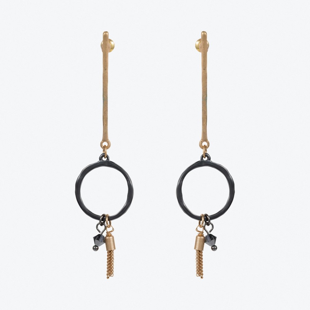 Long Hoop Earrings In Mixed Metals