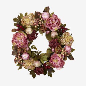 Peony Hydrangea Wreath - Pink