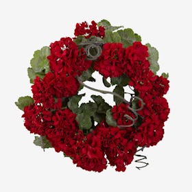 Geranium Wreath - Red