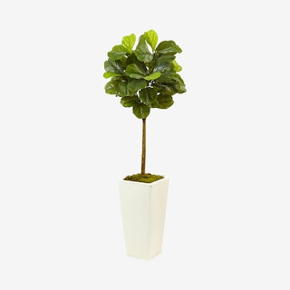 Real Touch Fiddle Leaf Fig in Planter - Green