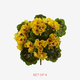 Indoor / Outdoor UV Resistant Geranium Bushes - Yellow - Set of 4