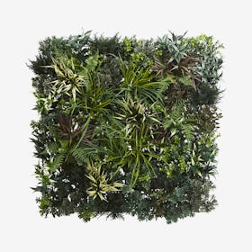 Indoor / Outdoor UV Resistant Greens and Fern Artificial Living Wall - Green