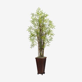 Grass Bamboo Plant with Decorative Planter - Green
