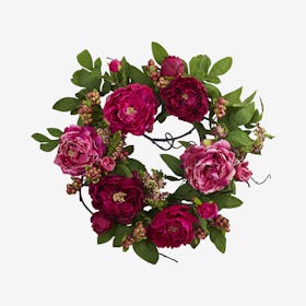 Peony Wreath - Burgundy