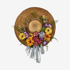 Mixed Floral Hat Wreath - Assorted