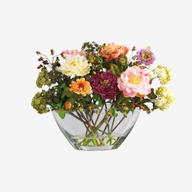 Mixed Peony Flower Arrangement with Vase - Assorted