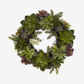 Succulent Wreath - Green