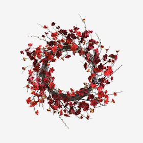 Plum Blossom Wreath - Red