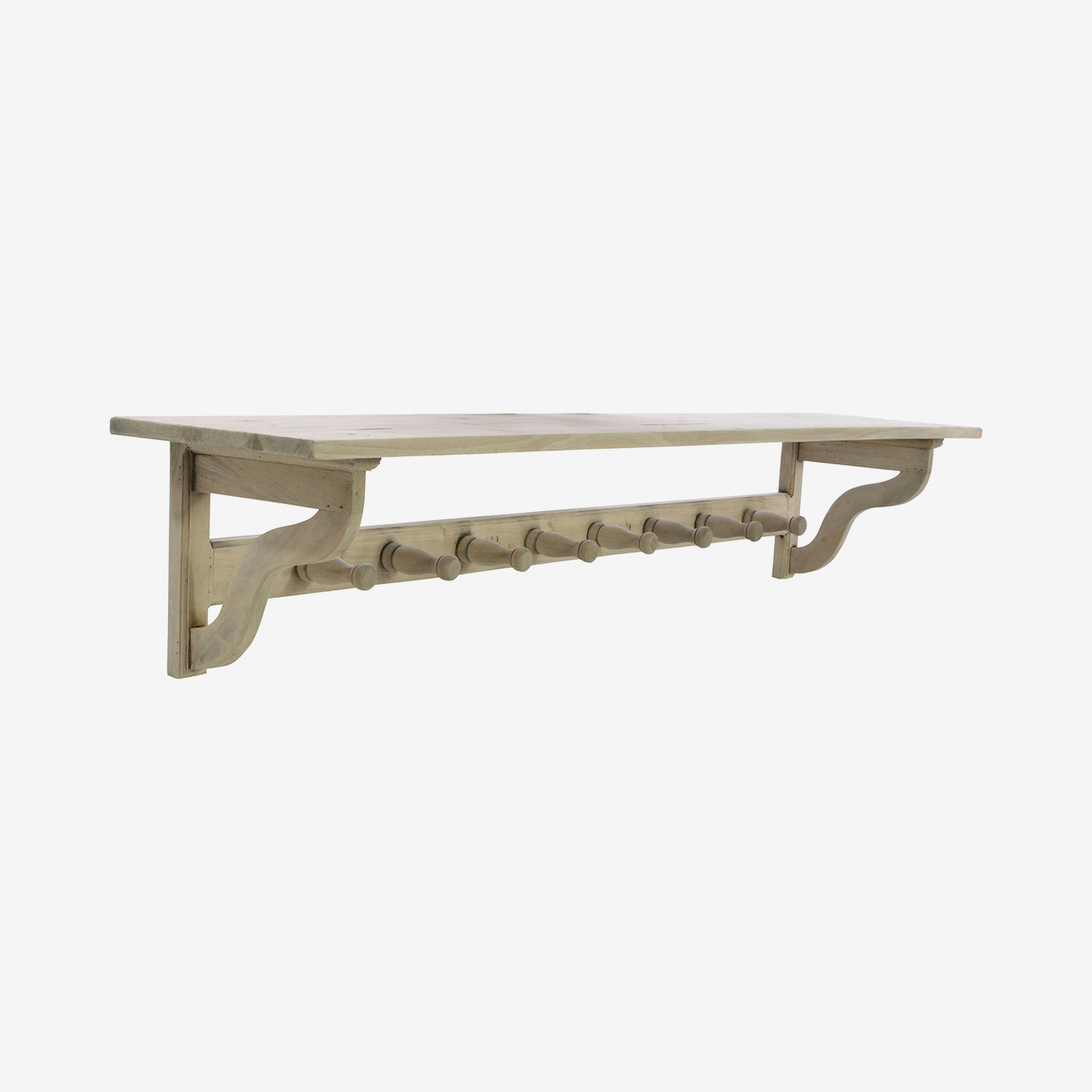 Vintage Wall Coat Rack with Shelf by Ancient Mariner