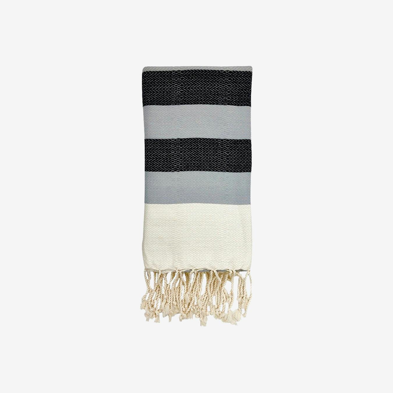 black grey towels
