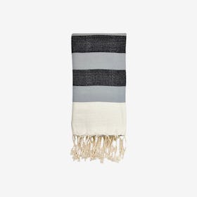Stripe Turkish Towel - Black / Grey - Plush