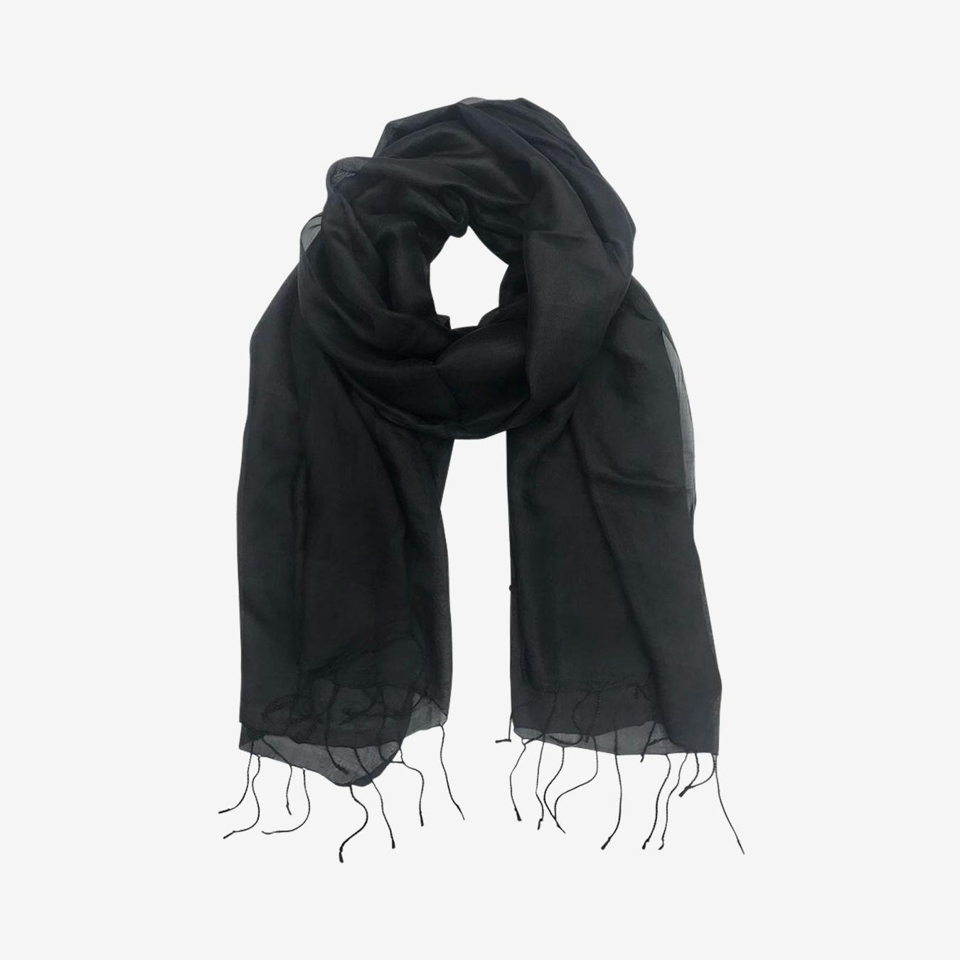 long black silk scarf