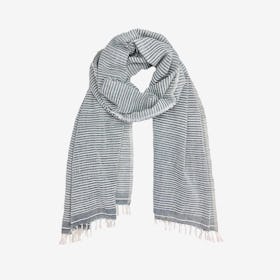 Ethiopian Stripe Wrap Scarf - French Grey