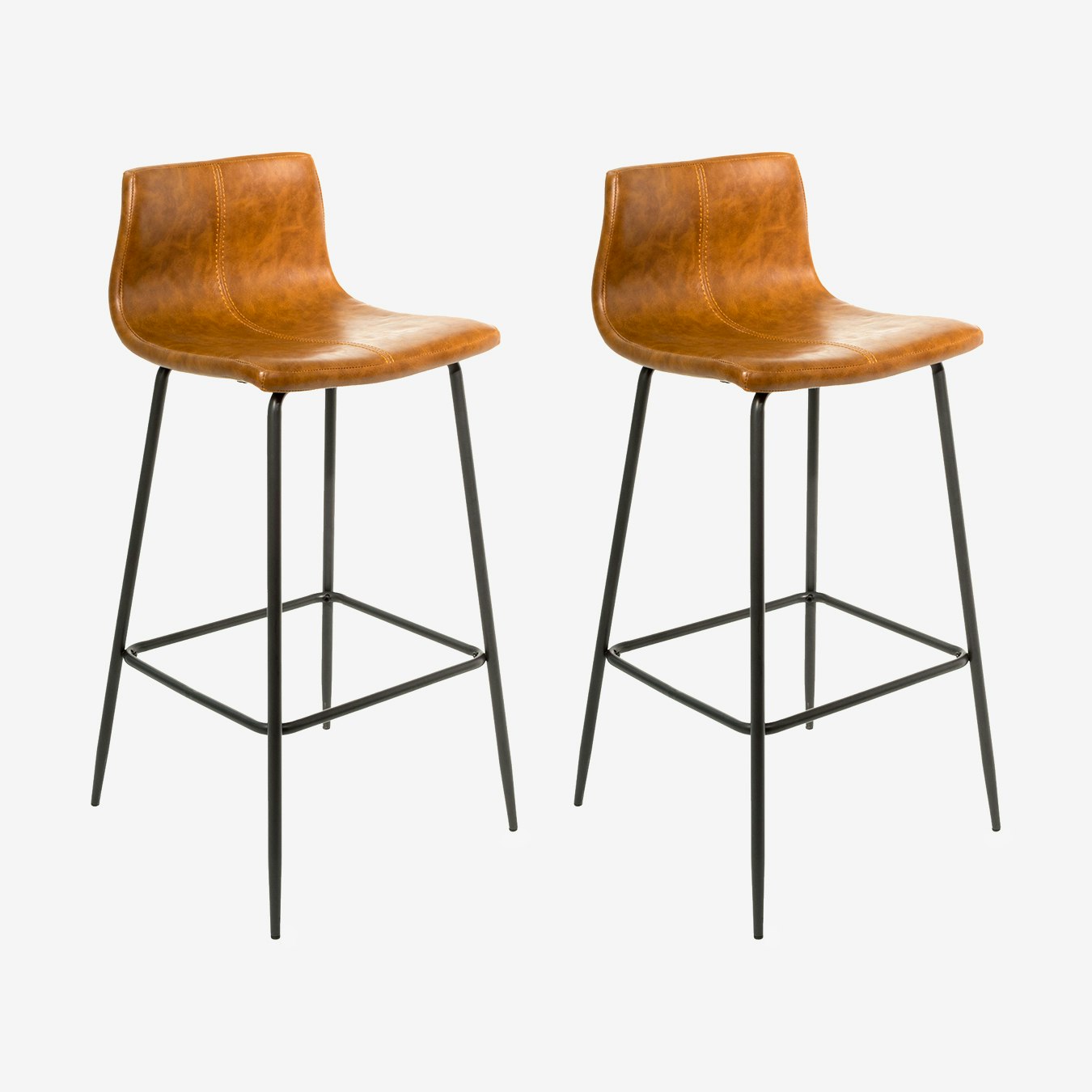 Baressa Barstools - Tan / Black - Set of 2 by BB Home