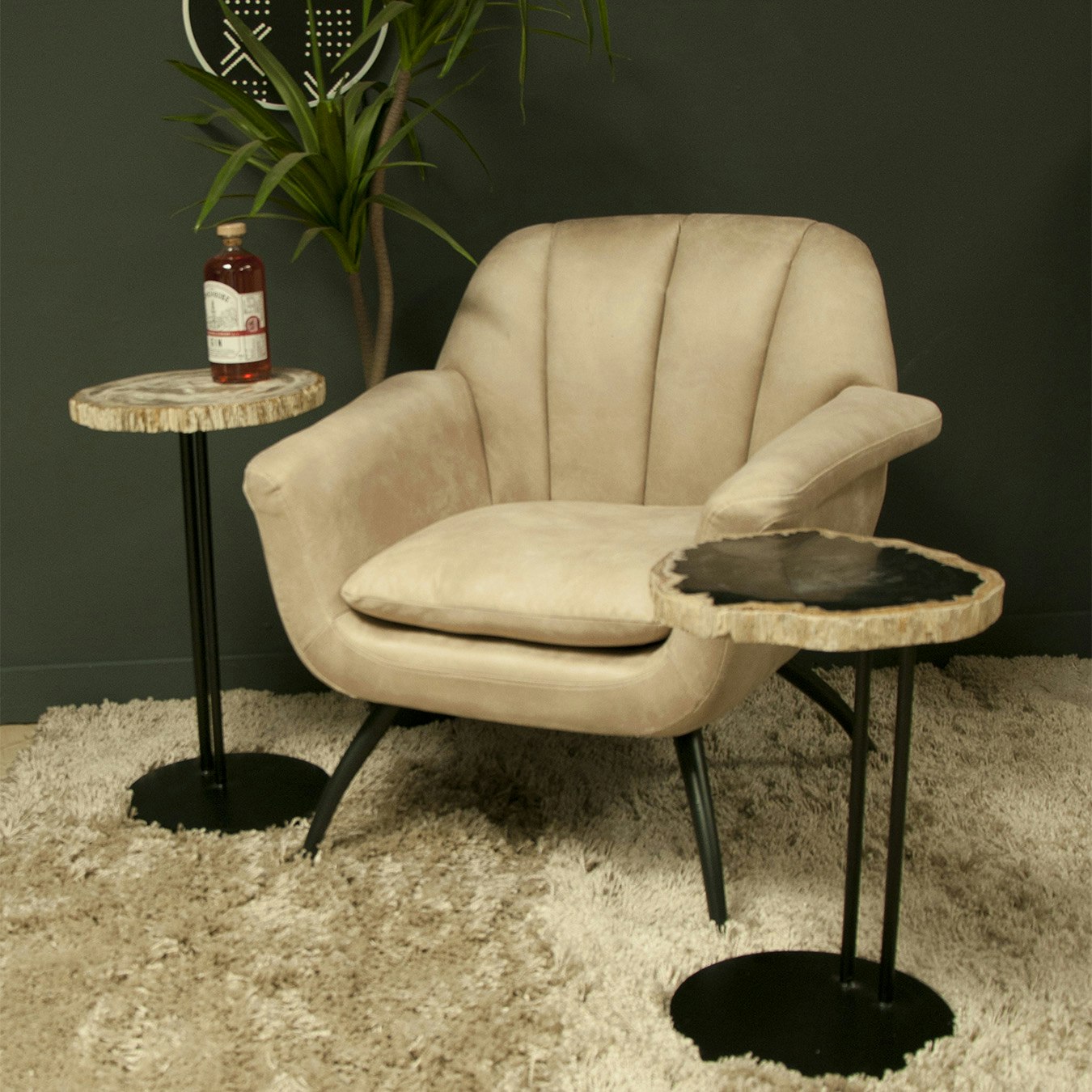 Petrified Accent Table - Black - Wood by BB Home