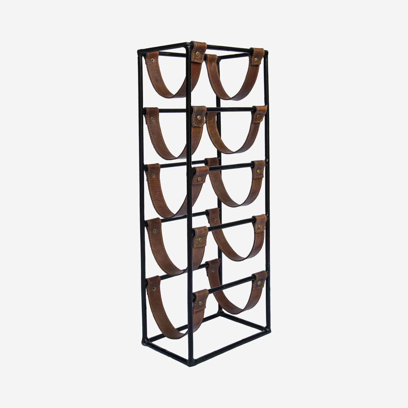 5-Bottle Tall Wine Rack- Leather by BB Home