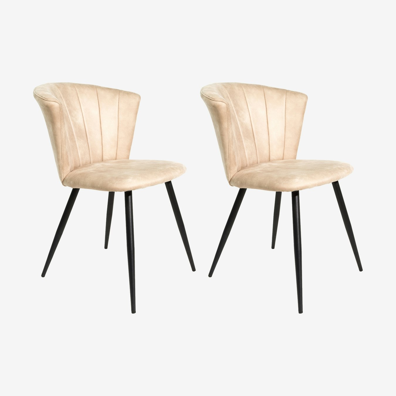 Selci Dining Chairs - Oyster Beige / Black - Set of 2 by BB Home