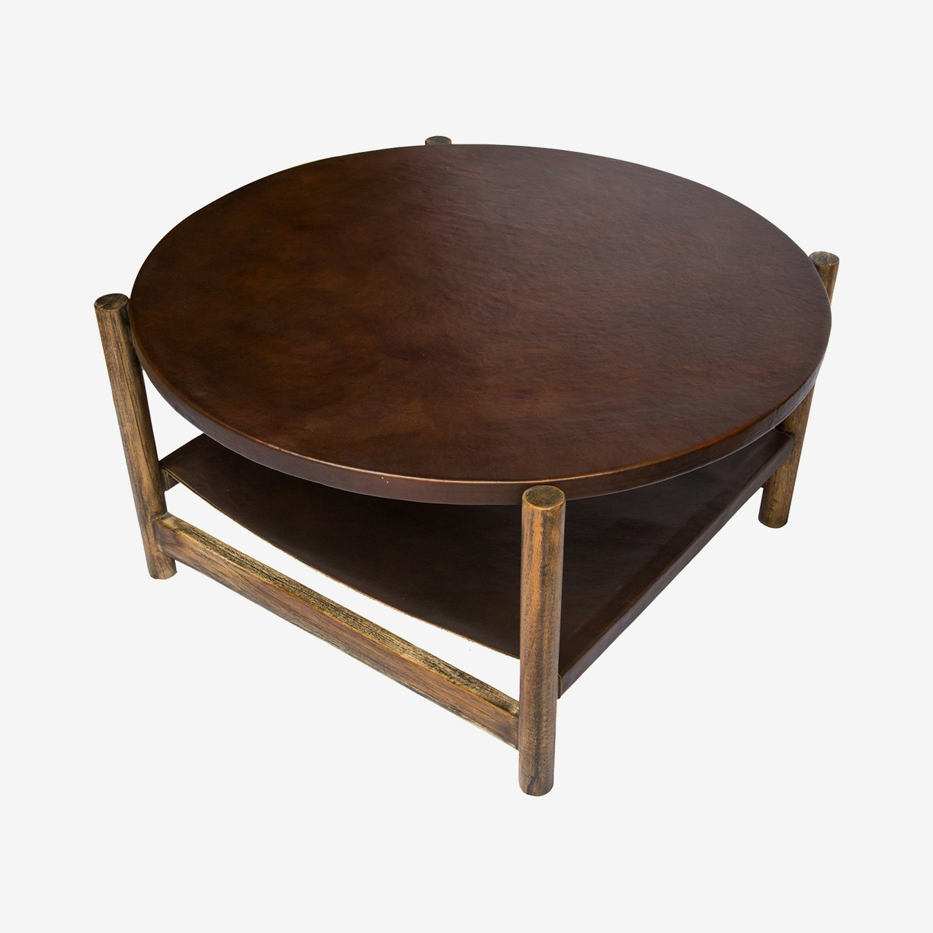 Atlas Coffee Table - Leather / Mindi Wood by BB Home