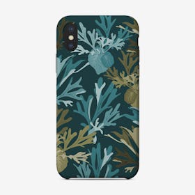 Olive Green And Turquoise Fern Leaves Phone Case
