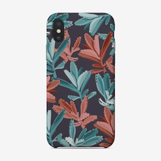 Dusty Pink And Turquoise Succulent Leaves Phone Case