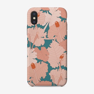 Pink Tropical Leaves Phone Case