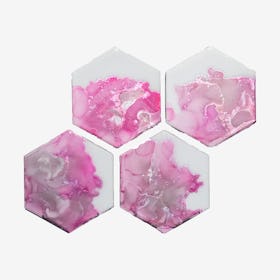 Dust Coasters - Pink - Set of 4