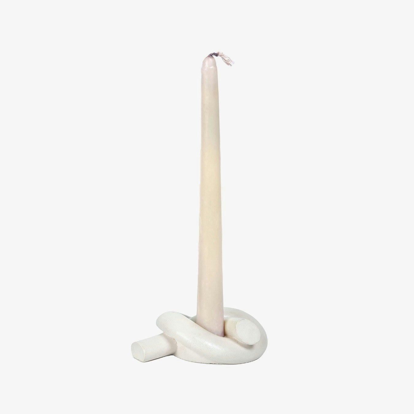 Aesthetic Style Knot Concrete Candle Holder - Ivory by Casa Amarosa UK