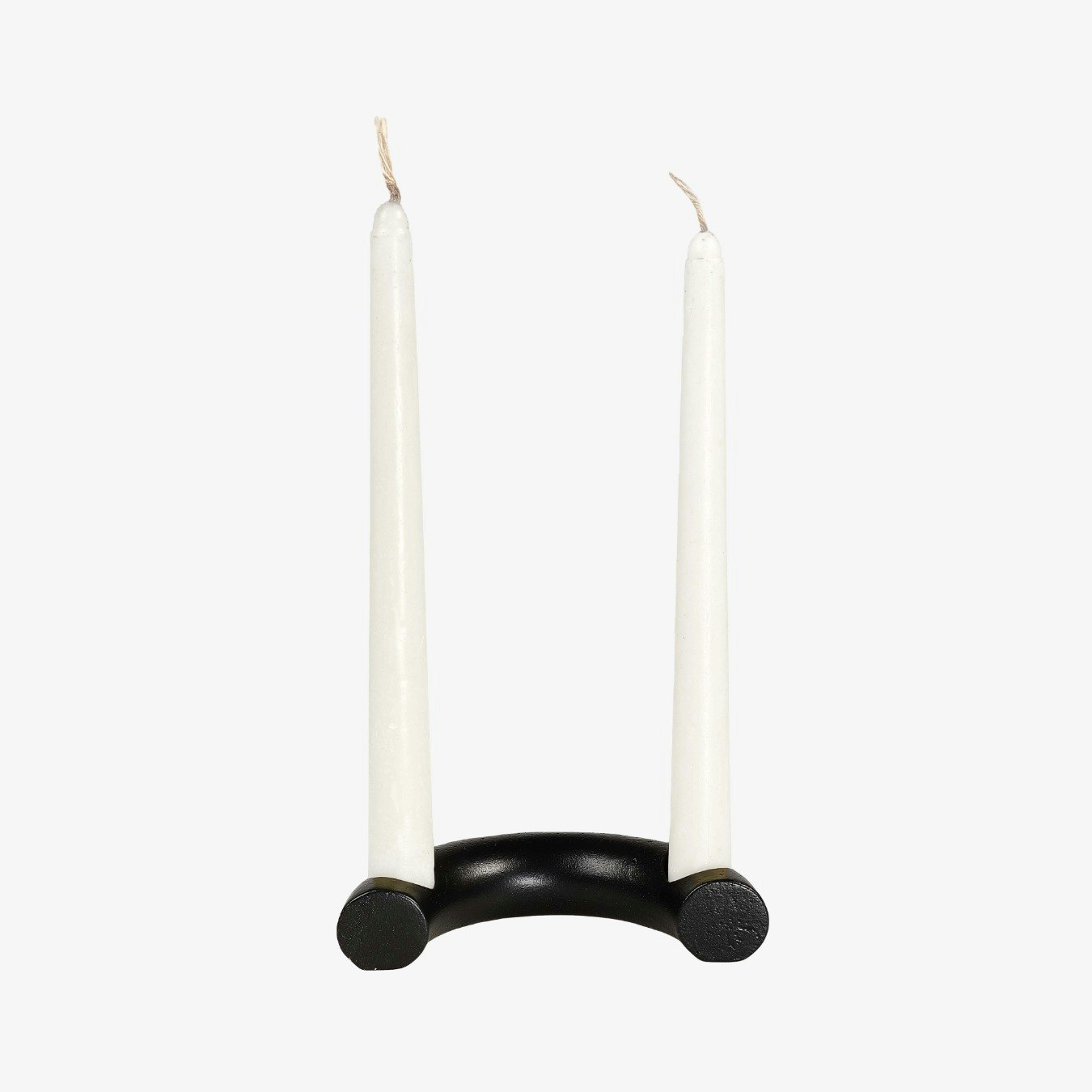 Nordic Style C Shaped Concrete Candle Holder - Black by Casa Amarosa UK