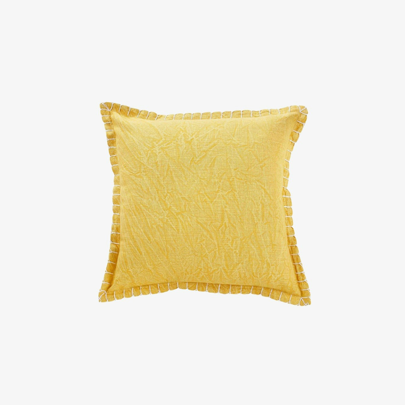 Stone Washed Throw Pillow - Yellow by Casa Amarosa UK