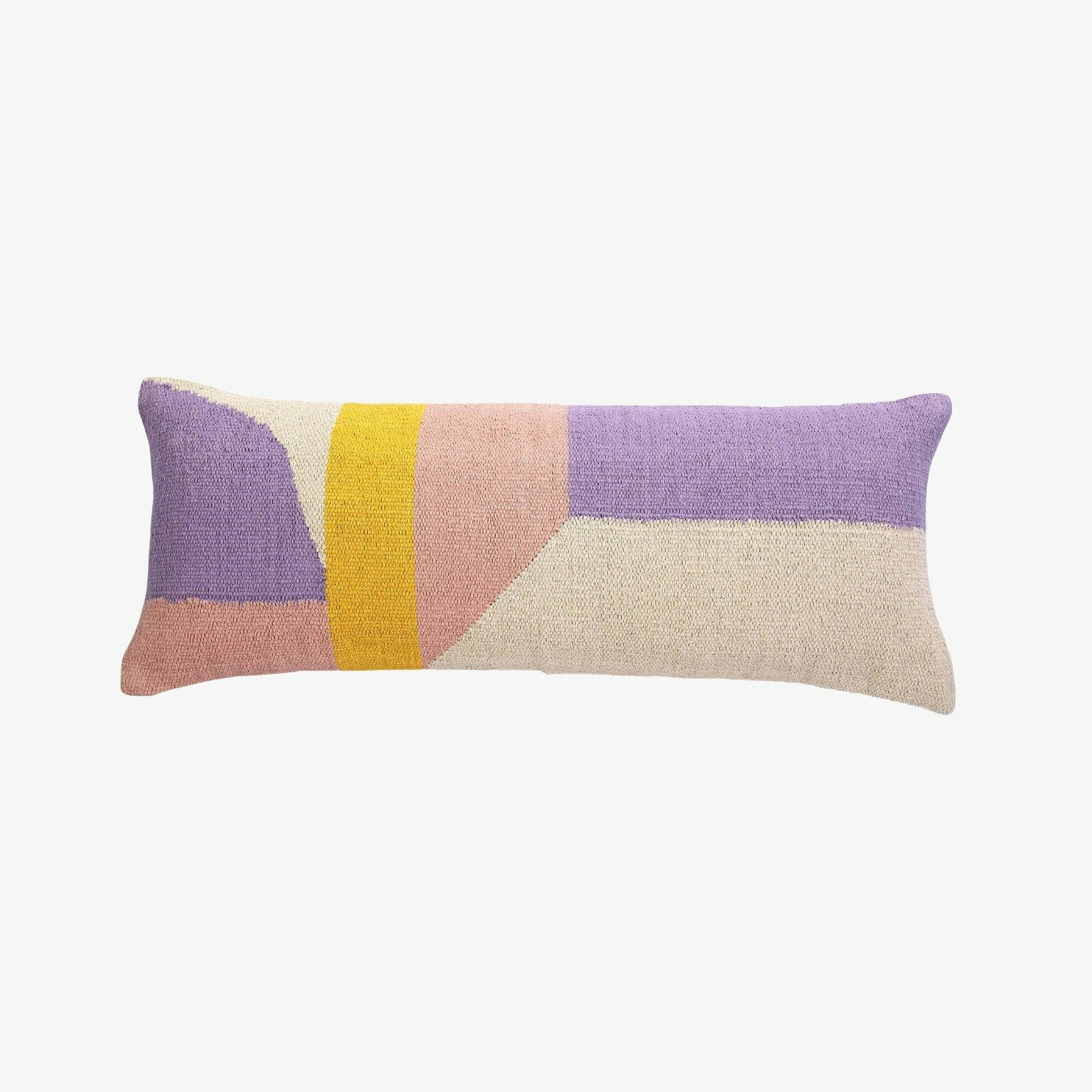 Handmade Geo Shapes Lumbar Pillow - Purple by Casa Amarosa UK