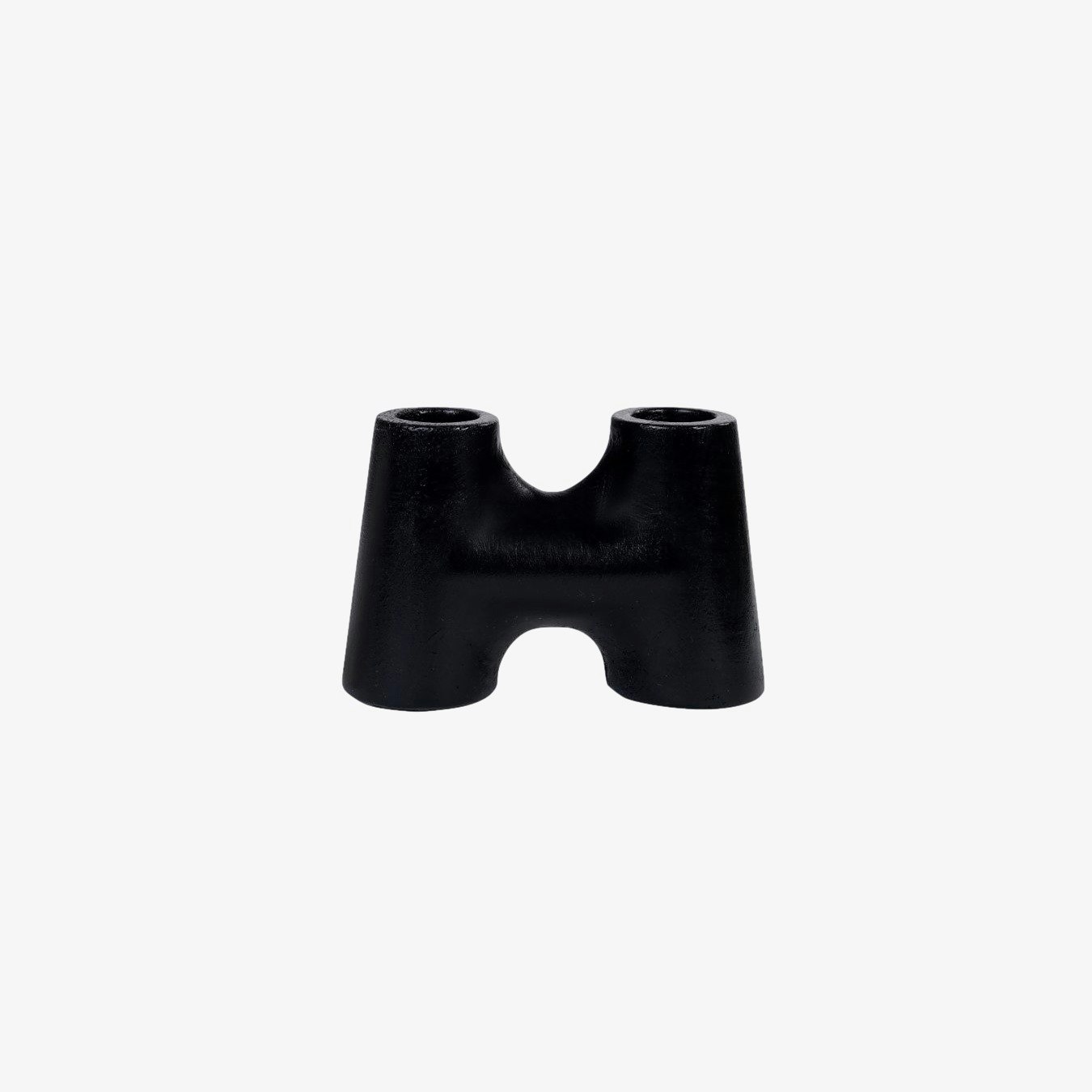 "H" Style Nordic Concrete Candle Holder - Black - Set of 2 by Casa Amarosa UK