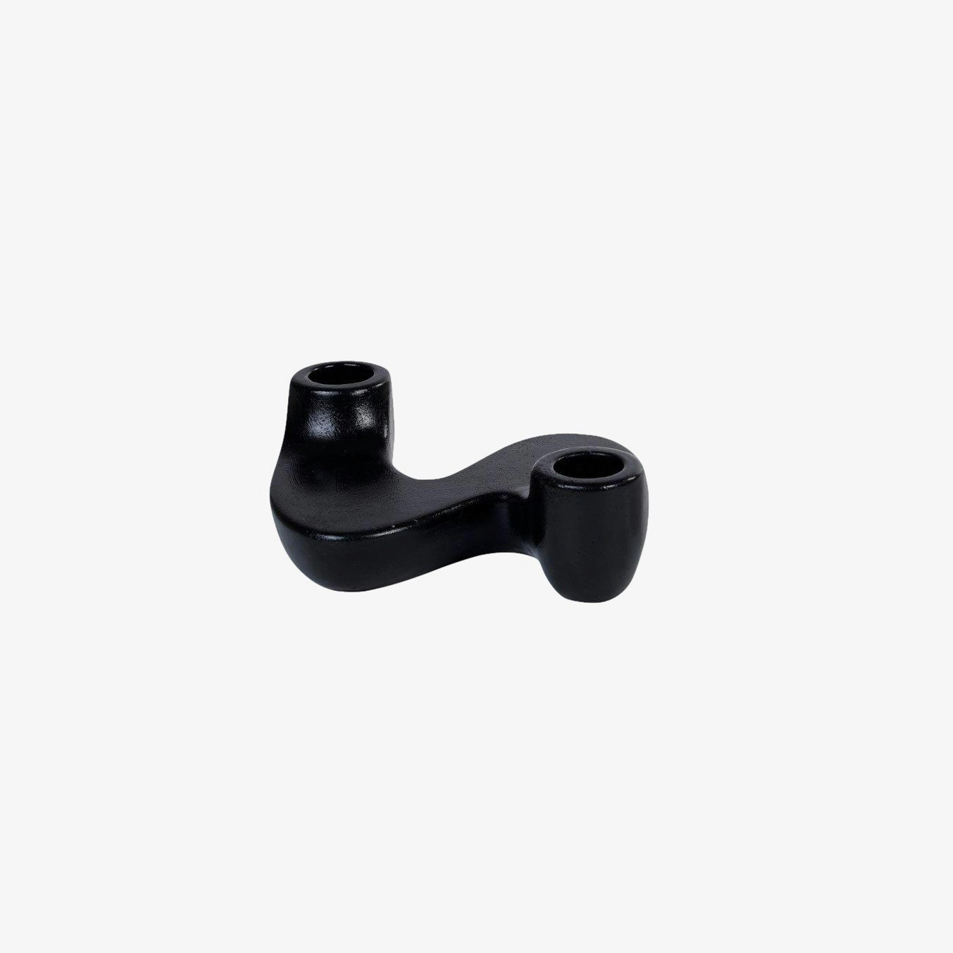 "S" Style Nordic Concrete Candle Holder - Black - Set of 2 by Casa Amarosa UK