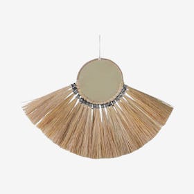 Soleil Fringe Mirror Wall Decor - Natural - Grass