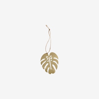 Monstera Leaf Ornament - Brass