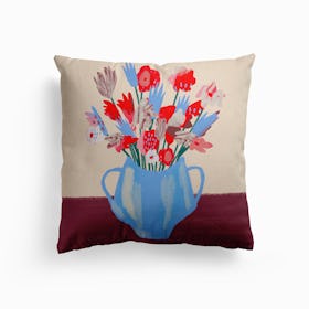 Flower Vase Canvas Cushion
