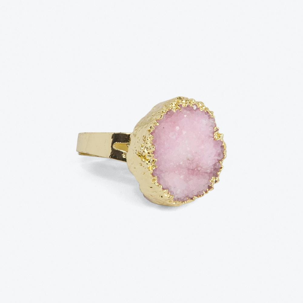 pink crystal ring