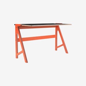 VOLT Desk - Foxy Orange with Inky Black Top