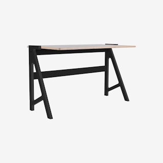 VOLT Desk - Inky Black with Dusty Grey Top