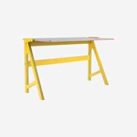 VOLT Desk - Canary Yellow with Dusty Grey Top
