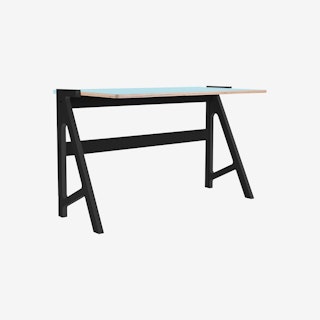 VOLT Desk - Inky Black with Butterfly Blue Top