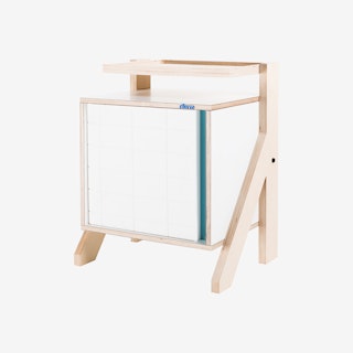 FRAME Night Table - Snow White with Transparent Blue Screen